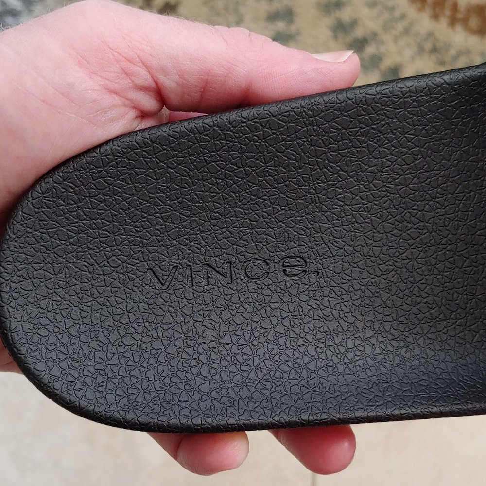 W-9; M-7 Vince Watley Woven Slide Sandals In Black - Picture 8 of 15